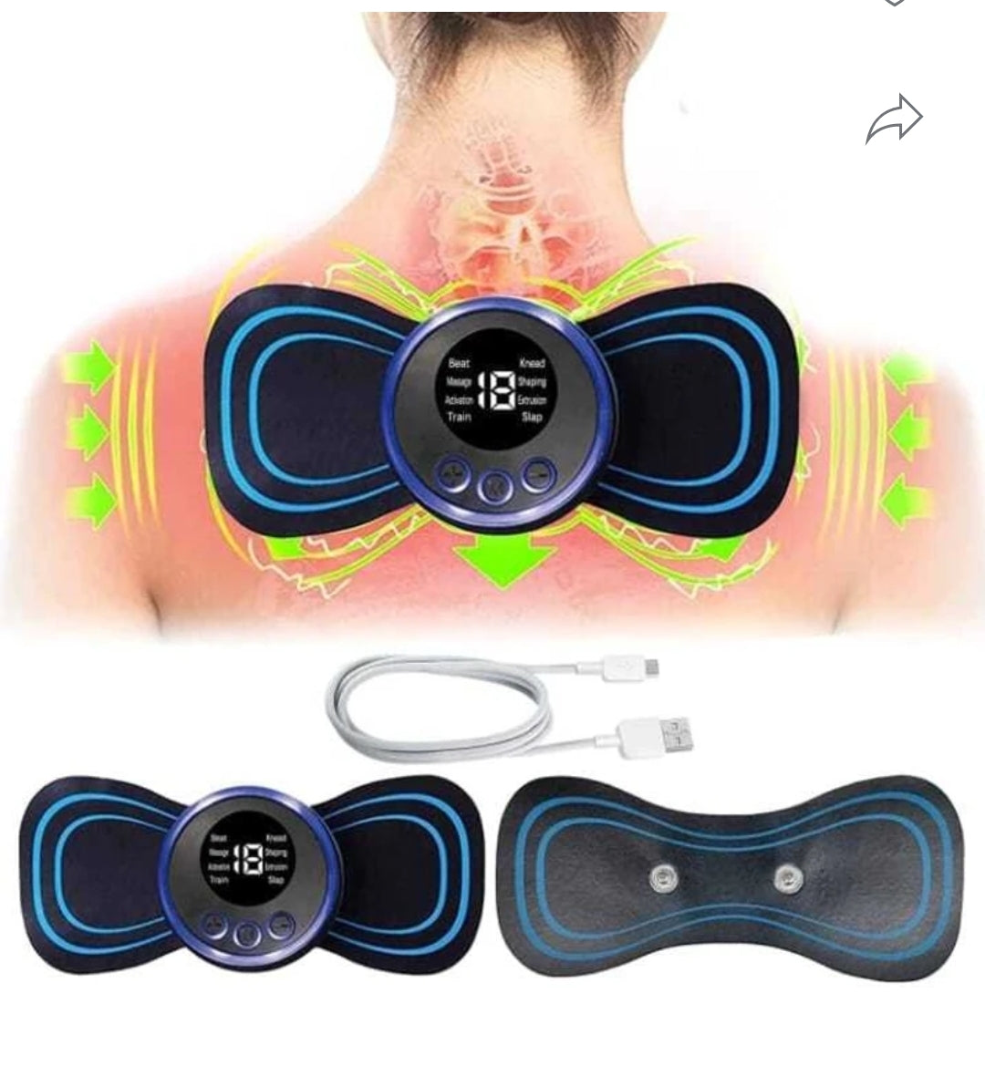 Shakuntala creation Wireless EMS Mini Body Massager Machine Portable Butterfly Massager Pads | Wireless EMS Muscle Stimulator for Back,Shoulder, Neck & Body Pain Relief