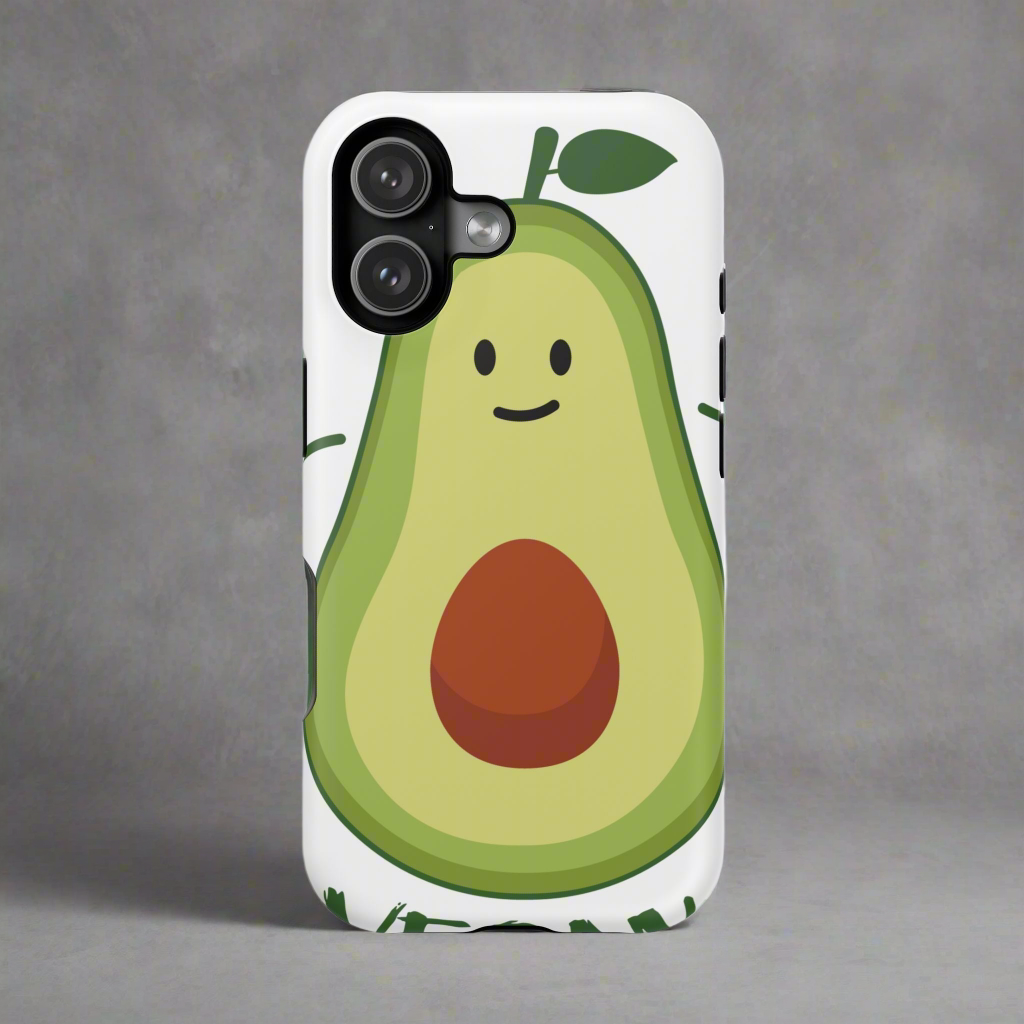 Fun Avocado Phone Case, Cute Avocado Case, Impact-Resistant Cases, Avocado Lover Gift, Smoothie Enthusiast Accessory, Quirky Phone Cover