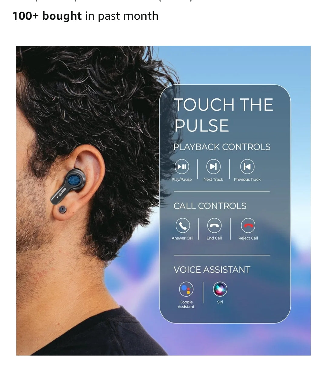 beatXP Pulse XPods Bluetooth True Wireless Ear Buds with 40H Playtime, Dual Mic AI ENC, Low Latency for Gaming Mode, Type C Earphone with 10mm Drivers, IPX5, BT 5.3, Touch Control (Black)