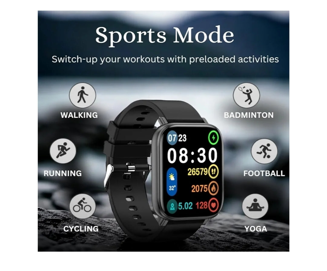 Hungama HiLife G1 Bluetooth Calling Smartwatch with 1.75"(4.4cm) Full Touch HD Display, Built in Speaker and Mic, SpO2, Blood Pressure & Heart Rate Monitor,IP67 Waterproof, Multiple Watch Faces