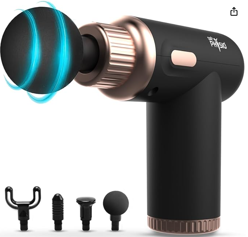 Dr Physio USA Dynamo 1034 Percussion Gun Massager for Full Body Pain Relief, Rechargeable Cordless Deep Tissue Massage Machine for Legs & Arms, Use at Home, Gym & During Travel