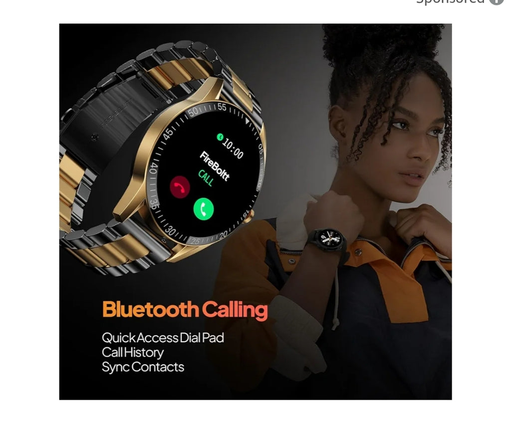 Fire-Boltt Talk Bluetooth Calling Smartwatch, 1.39" TFT Display with Dual Button, Hands On Voice Assistance, 120 Sports Modes, in Built Mic & Speaker (Talk, Black Dual)