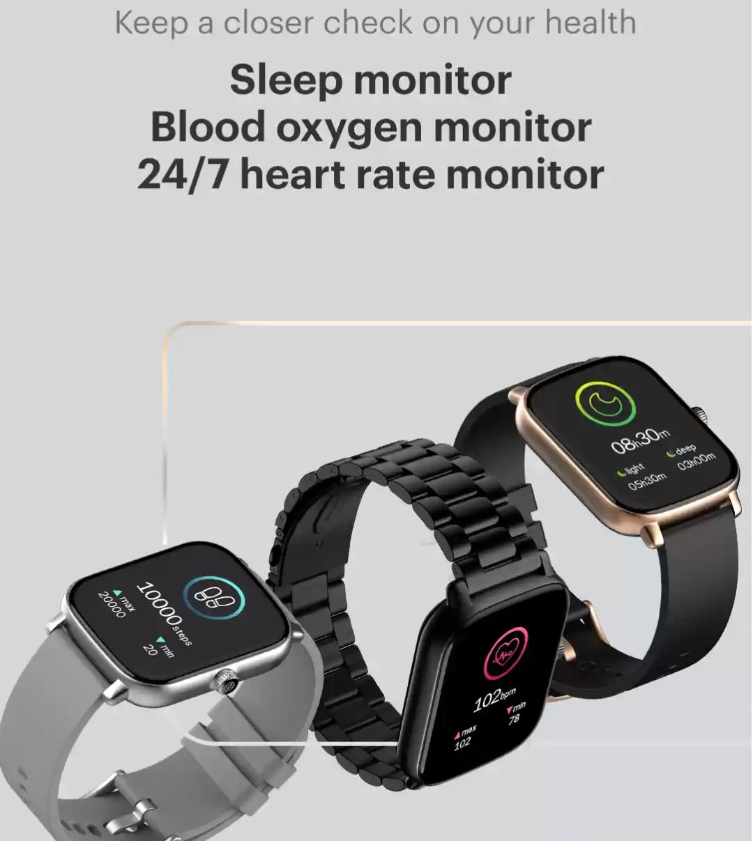 NOISE Colorfit Icon Buzz Sleep Monitor With Voice Assistant Bluetooth Calling Smartwatch.