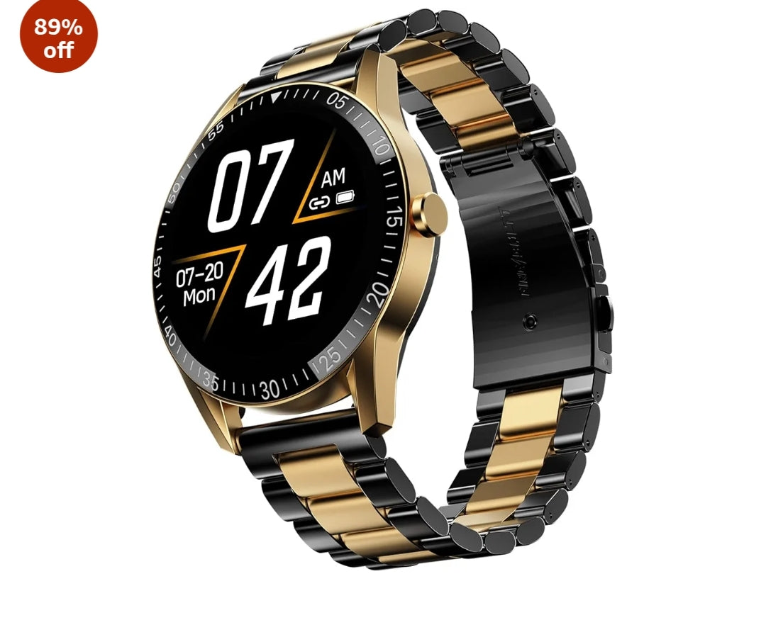 Fire-Boltt Talk Bluetooth Calling Smartwatch, 1.39" TFT Display with Dual Button, Hands On Voice Assistance, 120 Sports Modes, in Built Mic & Speaker (Talk, Black Dual)