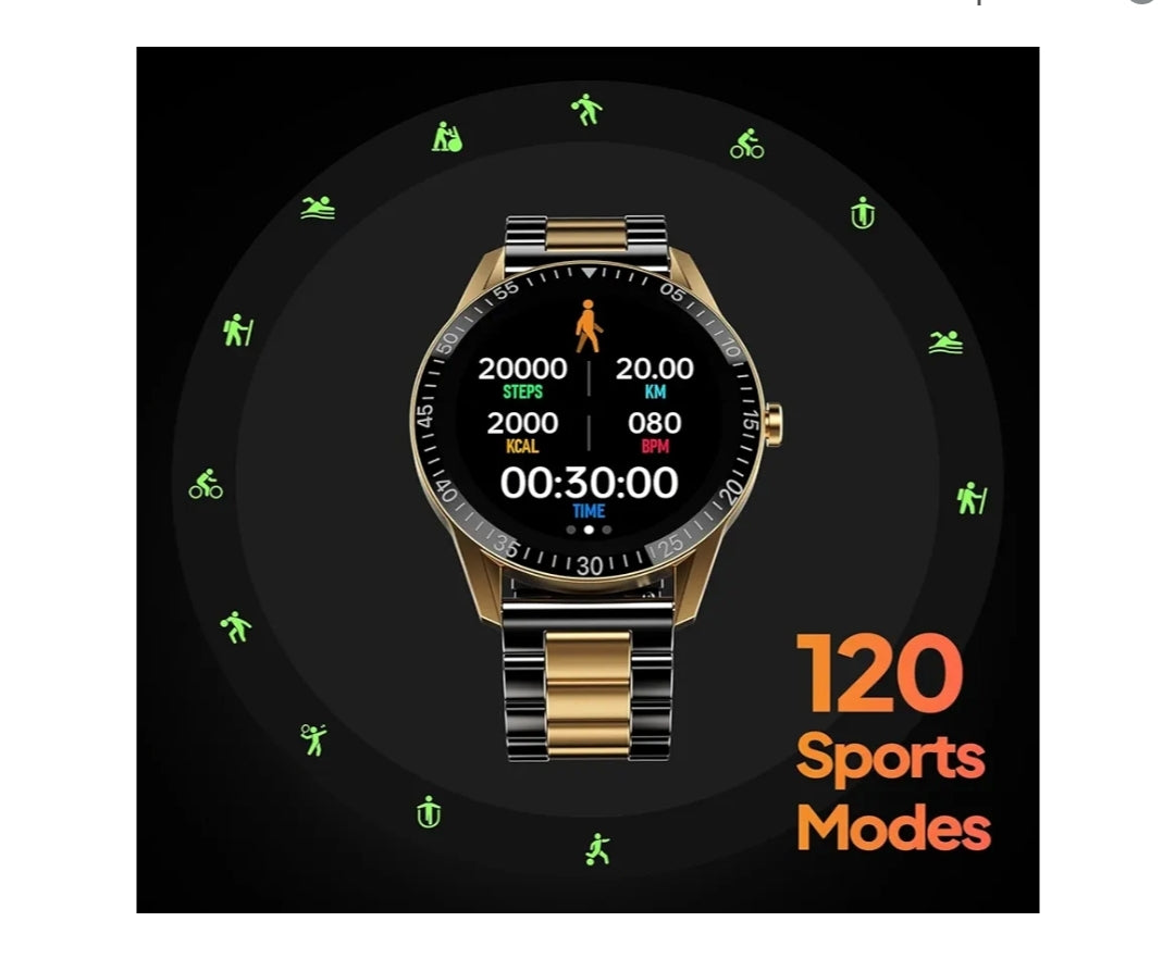 Fire-Boltt Talk Bluetooth Calling Smartwatch, 1.39" TFT Display with Dual Button, Hands On Voice Assistance, 120 Sports Modes, in Built Mic & Speaker (Talk, Black Dual)