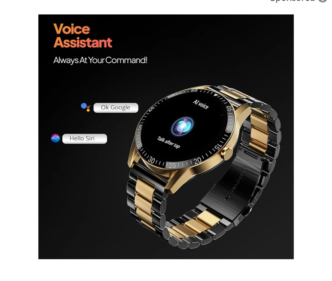 Fire-Boltt Talk Bluetooth Calling Smartwatch, 1.39" TFT Display with Dual Button, Hands On Voice Assistance, 120 Sports Modes, in Built Mic & Speaker (Talk, Black Dual)